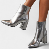 Botins Metálicos Prateados Rimena